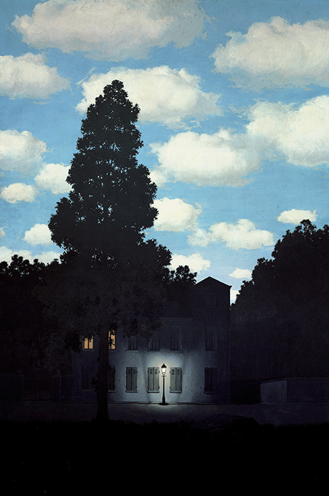 René Magritte, L’Empire des lumières The Empire of Lights), 1954, Peggy Guggenheim Collection, Venice. Image: Bridgeman Images, Artwork: © ADAGP, Paris and DACS, London 2022